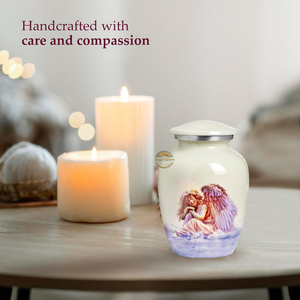 Sleeping Angel Pet Urn for Ashes White Dog Cat Cremation Urn Secure Lid Funnel b AYAANS - Product Image 3