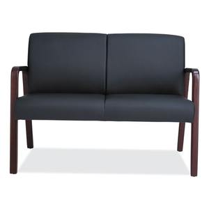 Alera ALERL2219M Sofá de recepción serie WL de 44.88 pulgadas. X 26.13 Pulgadas X 33 Pulgadas Cuero PU negro sobre marco de madera para oficina en casa - Product Image 3