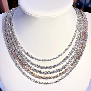 Cadena de moissanita de corte redondo de alta calidad, cadena de plata de ley 925 chapada en oro, cadena de Hip Hop helada de 6mm - Product Image 5