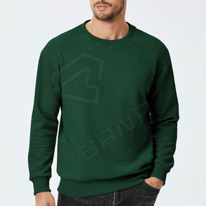 Sweat-shirt à col rond 100% coton pour hommes Sports d'hiver Streetwear Broderie vierge Motif solide Fabriqué Sweatshirts unis - Product Image 1