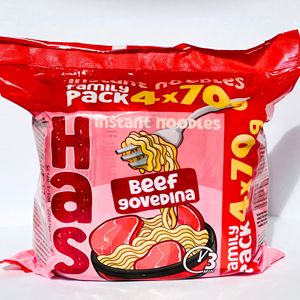 Fideos Instantáneos Fritos HAS con Sabor a Carne, Harina de Trigo, Paquete Familiar de 280g, Certificación HALAL, HACCP, ISO, Kosher, BRC, Cocción Rápida en 3 Minutos - Product Image 4