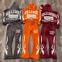 Ensembles de sweats à capuche personnalisés pour hommes pantalon de survêtement et ensemble de sweat à capuche délavés à l'acide chaleur hivernale épaissie multicolore ensemble de jogging à capuche pour femmes quantité minimale de commande bas