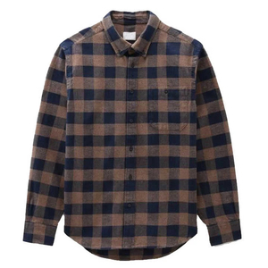 <b>Mens</b> Plaid <b>Flannel</b> <b>Shirt</b> in Dark Brown and Navy <b>Blue</b> with Custom Protective <b>Shirt</b> Features for Casual Wear new design - Product Image 6