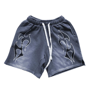 Customized <b>Men's</b> Acid Washed <b>Shorts</b> Heavyweight Vintage Hem Sun Faded Streetwear Jogging for High Fashion OEM Service - Product Image 5