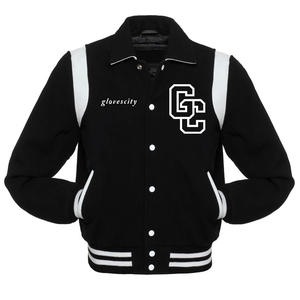 เสื้อแจ็กเก็ตเบสบอลสำหรับผู้ชายสไตล์ทีมตัวแทนมหาวิทยาลัยออกแบบได้ตามต้องการตัวเสื้อขนสัตว์พร้อมปลอกหนังเคลือบมาตรฐาน - Product Image 5