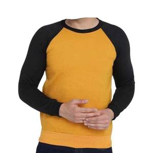 Custom 2024 Crew Neck Contrast Sleeve <b>Men's</b> Plain Sweatshirts Yellow Long Sleeve for <b>Men</b> Sweat <b>Shirt</b> Fancy <b>Men</b> Casual Wear <b>Shirt</b> - Product Image 2