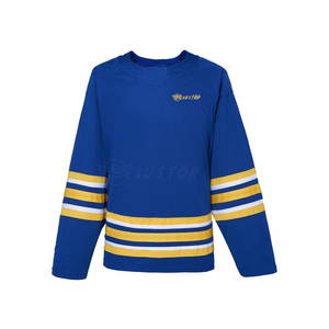 Maillot de hockey sur glace en polyester 100% en taille adulte maillot d'entraînement maillot de hockey sur glace d'équipe sportive de couleur unie - Product Image 1
