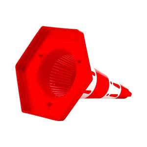 5 cônes de signalisation écologiques en PVC et HDPE de 50 cm, barrières de sécurité routière sans poids, cônes d'avertissement et de sécurité routière - Product Image 4