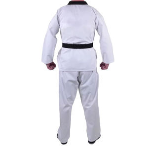 ชุดคาราเต้ผ้าฝ้ายแบบยูนิเซ็กซ์ขายส่ง คุณภาพสูง ชุดเทควันโดสำหรับผู้ชายและผู้หญิง รับสกรีนโลโก้ ชุดศิลปะการต่อสู้ - Product Image 3