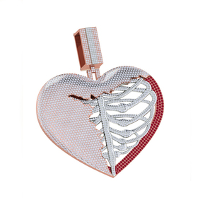 Espléndido colgante de diamante cultivado en laboratorio y abalorio de plata E Color redondo corte brillante VVS2 elegante joyería de Hip Hop fina Premium - Product Image 5