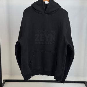 Sudaderas con Estampado Gráfico Lavado al Ácido, Logotipo Personalizado, Ropa Urbana, Algodón Transpirable, Sudaderas Extra Grandes Estampadas Negras para Hombre, OEM - Product Image 1
