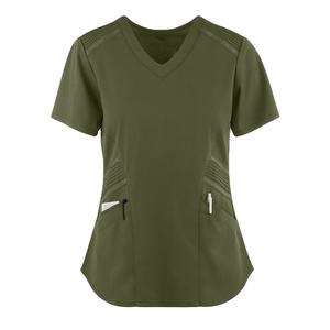Bajo MOQ OEM Mujeres Uniforme V Cuello Top Scrubs Logotipo personalizado Tamaños Médico Hospital Clínica Spa Salón Belleza Trabajos Scrub Sets Mujeres - Product Image 1