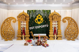 Mandap de Boda de Lujo Avni para Ceremonia, Aspecto de Madera, Fibra, Mandap de Vidhi para Bodas, Mandapam Grande para Bodas del Sur de la India, Canadá - Product Image 4