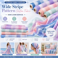 Tissu en mousseline de polyester doux à rayures larges personnalisables, motif floral, très demandé, pour écharpes, chemises, foulards – Usine OEM/ODM