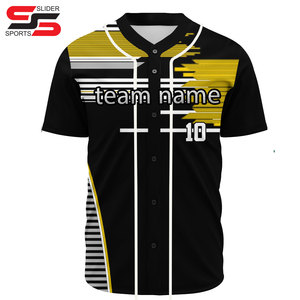 Venta caliente personalizado en blanco 100% poliéster béisbol camisa botón abajo personalizado béisbol Jersey - Product Image 5