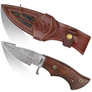 Couteau de chasse à lame fixe en acier Damas de qualité supérieure, prix abordable, best-seller, avec manche en bois et garantie de 3 ans - HTTC STORE - Product Image 2