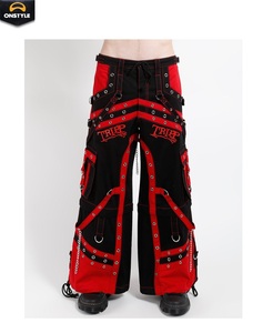 ONSTYLE SPORTS-Joggers informales vintage de cintura alta con detalles de cremallera y detalles de cadena, 100% algodón para hombres, moda de Festival - Product Image 1