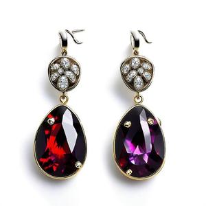 ต่างหูอัญมณีเงินสเตอร์ลิง925ดีไซน์แบบห้อยที่น่าดึงดูดพร้อมชุบทองแฮนด์เมดสำหรับงานเลี้ยงงานแต่งงาน - Product Image 3