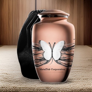 โกศฌฌาปนกิจรูปผีเสื้อดีไซน์ใหม่ที่มีคุณภาพสูงแลคเกอร์วัสดุสำหรับงานศพเถ้ากระดูกสำหรับผู้ใหญ่ - Product Image 3