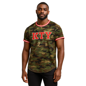 Custom KAP Camo Pullover <b>Baseball</b> Jersey 100% Polyester Mesh Fraternity T Shirt with Embroidered Applique Logos - Product Image 1