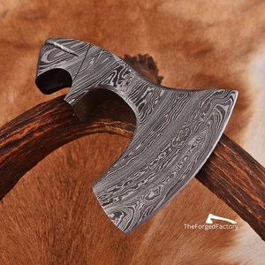 Custom Logo Outdoor Tactical Damascus Steel <b>Axe</b> Head with Wooden <b>Handle</b> Industrial Grade Whole Sale Factory-Made Bush Craft - Product Image 3