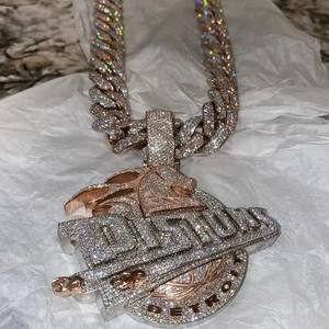 จี้เพชรชุบเงิน ดีไซน์สั่งทำพิเศษ ลายคู่รัก ประดับเพชร VVS ระดับ IGI หรูหรา - Product Image 2