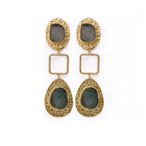 Pendiente de tuerca con diseño de flor de amatista natural, piedra preciosa, diseñador chapado en oro, joyería colgante de moda, pendiente de tachuelas - Product Image 4
