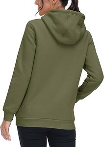 Sweat à capuche doublé Sherpa hiver femme chaud polaire pull en coton épais sweat à capuche uni avec poche - Product Image 3