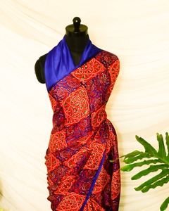 Thiết Kế Đảng Mặc Saree Với Cao Cấp Mul Cotton Vải Tay Làm Việc & In Kỹ Thuật Số Áo Bengal Lụa Vải - Product Image 1