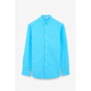 เสื้อเชิ้ตผู้ชาย GRIMELANGE Perttu ผ้าฝ้าย 100% ทรงสลิมฟิต คอปกติดกระดุม ดีไซน์ผ้าลินิน - Product Image 2