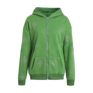 Respirant Femmes Strass Veste entièrement personnalisée anti-rides respirant sweats à capuche de haute qualité pour femme avec à prix pas cher - Product Image 1