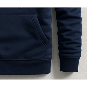 Sudadera con Capucha de Felpa de Alta Calidad para Hombre, Estilo Urbano, Media Cremallera, Cierre de Contraste en el Pecho, Cordón Ajustable, Bolsillo Tipo Canguro, Suave - Product Image 3