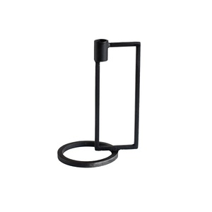 Bougeoir pilier enduit de poudre noire au design de luxe et support bougeoir pilier en métal fer pour la maison et l'hôtel - Product Image 6