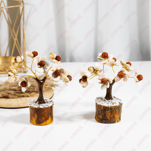 Árboles de Piedras Preciosas Rudraksh Gomati Hechos a Mano de Calidad Premium Grado AAA con Base de Madera Natural de la India, Disponibles en Grandes Cantidades - Product Image 4