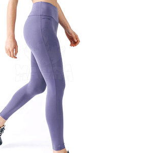 Pantalon de sport pour femme, taille haute, imprimé par sublimation personnalisée, sans couture, en spandex/nylon, vente directe d'usine - Product Image 4