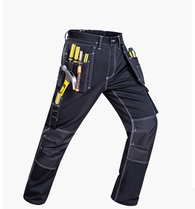 กางเกงทำงานคาร์โก้กางเกงผ้าคอตตอน15% โพลีเอสเตอร์85% ทนทานแบบลำลองกางเกงขายาวมีกระเป๋าหลายช่อง320แกรมสำหรับงานหนัก - Product Image 3