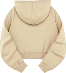 2025 personnalisé 100% coton femmes à manches longues sweat à capuche zippé respirant doublé sweats vestes pour hiver printemps col à capuche - Product Image 4