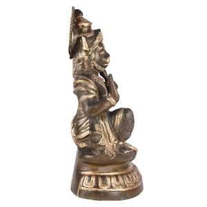 Sculptures de seigneur Hanuman en laiton Antique, fait à la main, Statue de décoration intérieure, articles cadeaux 40x16 cm SNS-1975 - Product Image 4