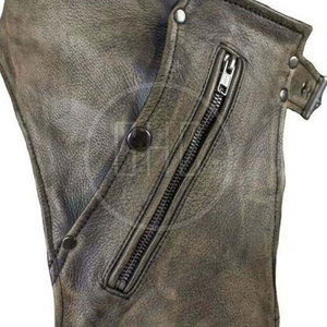 Chaps d'équitation western en cuir véritable de haute qualité pour hommes et femmes, taille haute, séchage rapide, confortables, logo entièrement personnalisable - Product Image 6