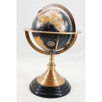 Globe terrestre armillaire nautique vintage éducatif en laiton, fait main, rotatif, style Art Déco, décoratif pour bureau et maison Tanishka