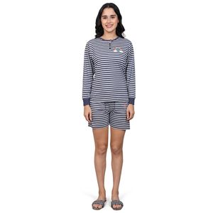 Conjunto de Pantalones Cortos de Jersey 100% Algodón Súper Suave para Mujer Evolve, Camiseta de Cuello Redondo y Manga Larga con Bolsillos, Cómodo - Product Image 6