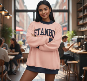 Sudadera de Cuello Alto, Estampado en Serigrafía, Sólida, Informal, Otoño Invierno, Venta al por Mayor, Talla Grande, Personalizada para Mujer - Product Image 1