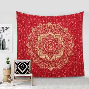 Belle bohème reine taille tenture murale coton tissu fait à la main literie tapisseries indien imprimé Mandala anniversaire Portrait - Product Image 4