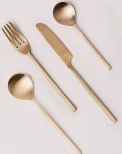 Newest Design Cutlery Set of 4 Pcs Metal Gold Color Stainless Steel Flatware for Dining Room & Hotels Fork & <b>Knife</b> Spoon Cutlery - Product Image 3