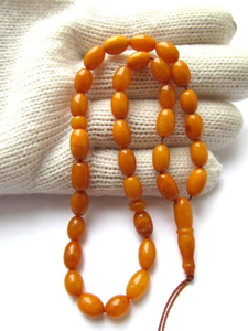 Tasbih Color Ámbar, Rosario Diseñado, Accesorios de Oración, Tasbih al por Mayor con Cuentas de Resina Natural, Cuentas de Oración - Product Image 3