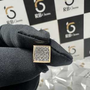 Pendientes de compromiso clásicos con diamantes cultivados en laboratorio VVS, corte cojín, oro amarillo macizo de 14k, certificados por IGI, para mujer - Product Image 3