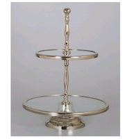 Matériau décoratif en verre et métal aluminium Nouveau design de table à manger avec support à gâteau le plus vendu