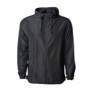 Veste coupe-vent unisexe respirante sur mesure en bleu uni avec fermeture éclair et poches cachées avec décoration en fourrure - Product Image 4