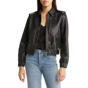 Última chaqueta de cuero de mujer de la mejor calidad a precios al por mayor colores personalizados chaquetas de cuero al por mayor - Product Image 1