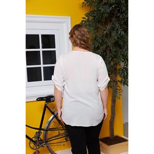 Chemise écru grande taille avec détail sur les manches, voile de viscose - Product Image 4